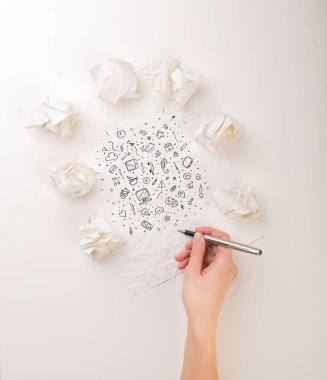 El buruşuk kağıt yazma