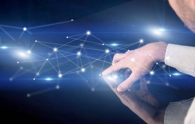 Etkileşimli tablo dokunmadan eller