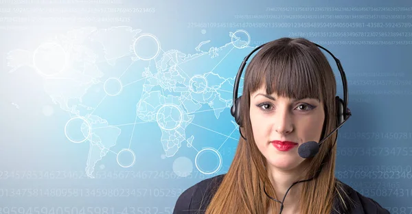 Young Female telemarketer — Stock Photo, Image