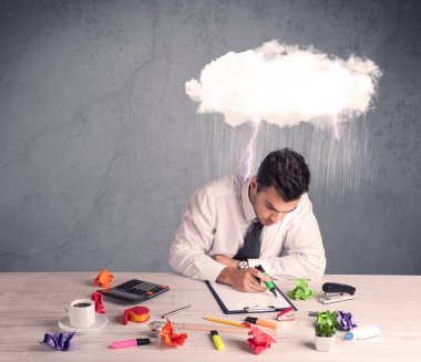 Ofisteki stresli iş adamı