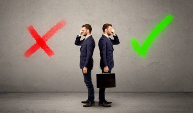 İki seçenek ile işadamı