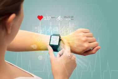 Döngüsü ve smartwatch kavramı.