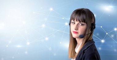 İş kadın telemarketer