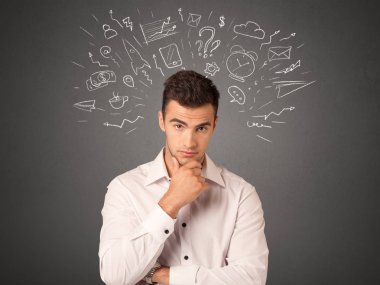 İşadamı ile sosyal simgeler