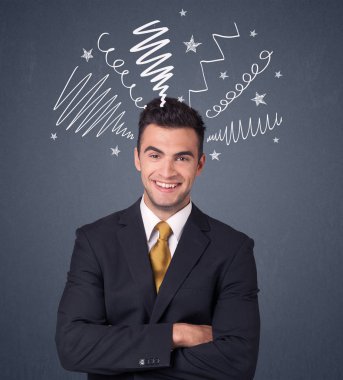 İşadamı karalamalar ile 