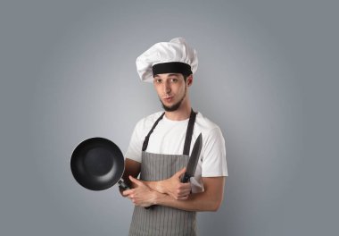 Cook mutfak aletleri ve boş duvar kağıdı