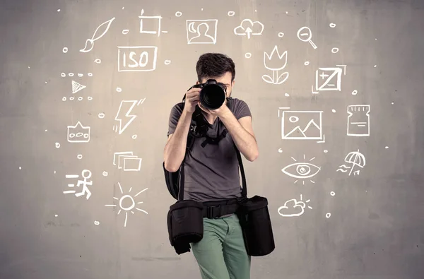 Photographe apprendre à utiliser la caméra — Photo