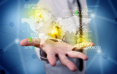 Dünya istatistik haritası tutan iş adamı