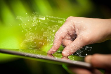 Tablet grafiklerle dokunmadan parmak