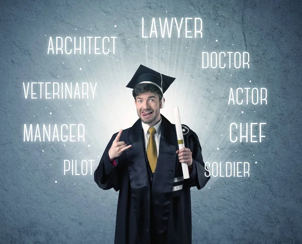 Graduado buscando profesiones — Foto de Stock