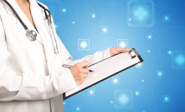 kadın doktor ile not etmek