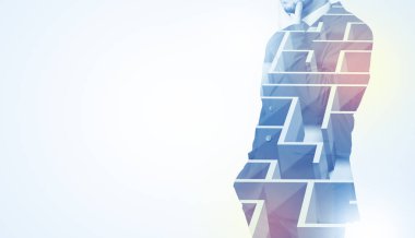 Ayakta ve labirent ile düşünme işadamı