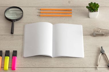 Defter ile office araçları katta