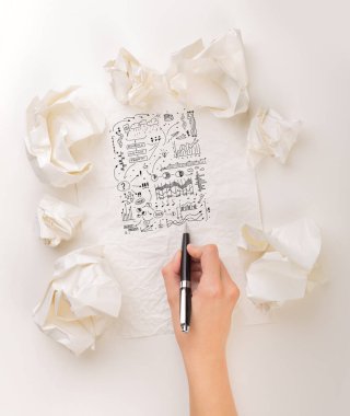 El buruşuk kağıt yazma