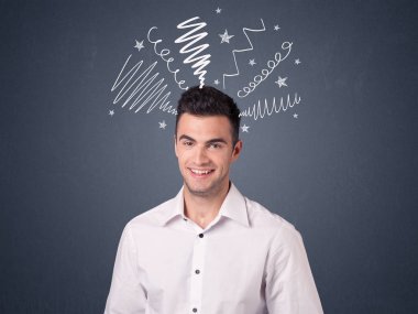 İşadamı karalamalar ile