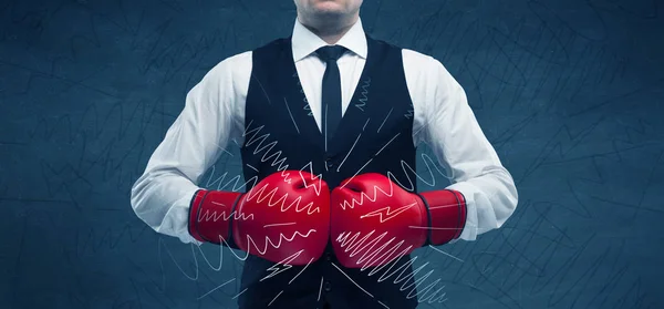 Power of business boxing — Stock Photo, Image