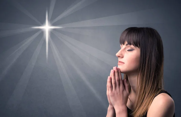 Praying girl concept — Stock Photo, Image