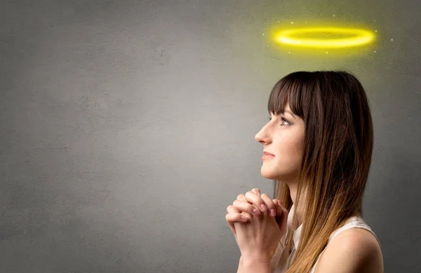 Praying girl concept — Stock Photo, Image