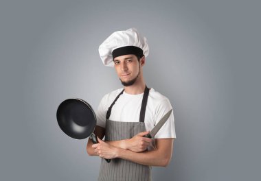 Cook mutfak aletleri ve boş duvar kağıdı