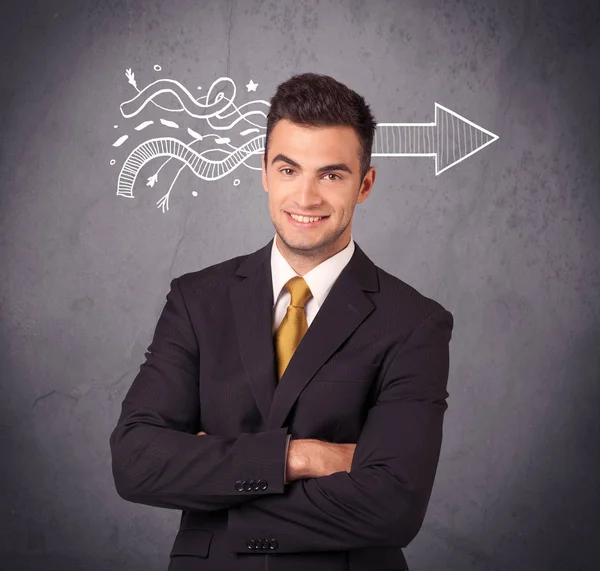 Confident sales person solves problem — Stock Photo, Image