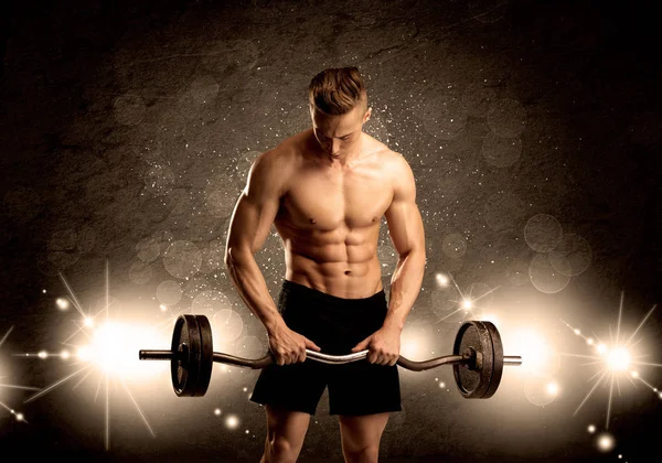 Strong sexy male working out — Stock Photo, Image