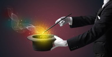 İllüzyonist el hüner değnek ile yapma