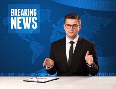 Önünde söylemek Haberler mavi mo ile televizyon sunucusu