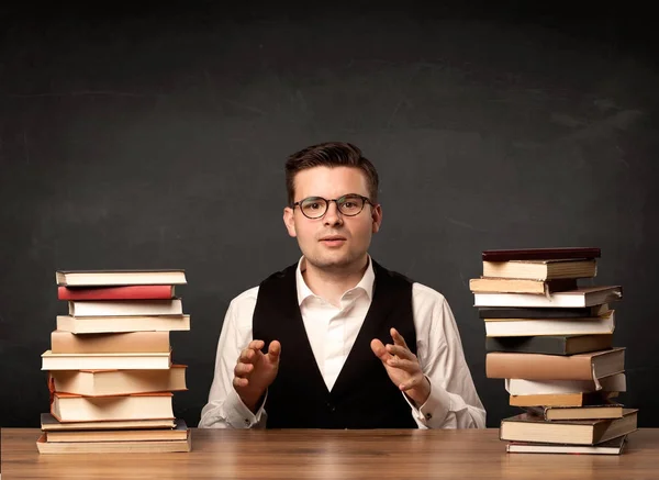 Teacher with books