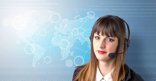 Young Female telemarketer — Stock Photo, Image