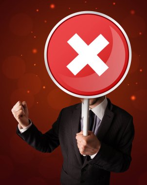 Tutan işadamı x işareti 