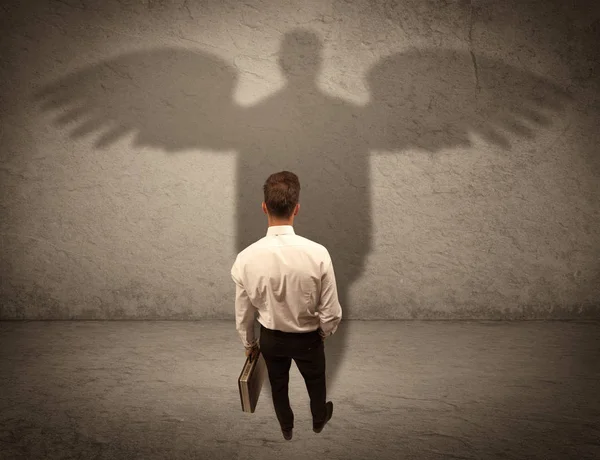 Vendedor honesto con concepto de sombra de ángel — Foto de Stock