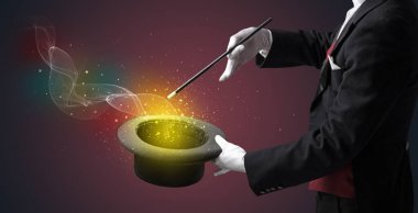 İllüzyonist el hüner değnek ile yapma