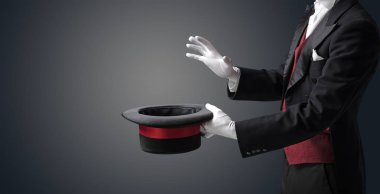 İllüzyonist el çağırıyor bir şey hatırlatmak için