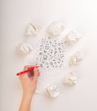 El buruşuk kağıt yazma