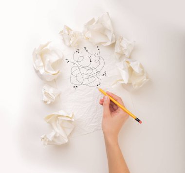 El buruşuk kağıt yazma