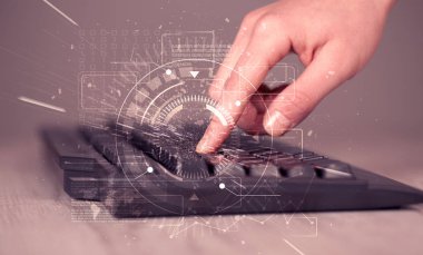 Yüksek teknoloji kullanıcı arayüzü grafikli klavye