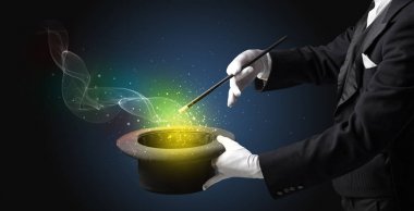 İllüzyonist el hüner değnek ile yapma