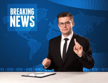 Önünde söylemek Haberler mavi mo ile televizyon sunucusu