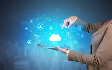 Bulut ve bağlantı kavramı bir Tablet