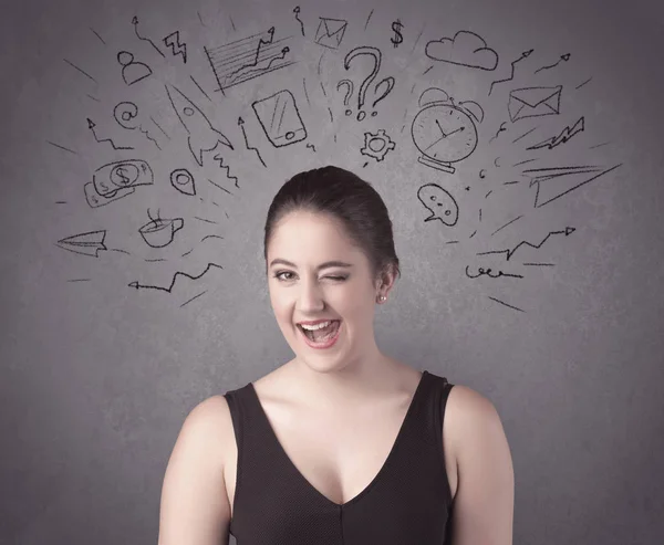 Ragazza con espressione facciale divertente — Foto Stock