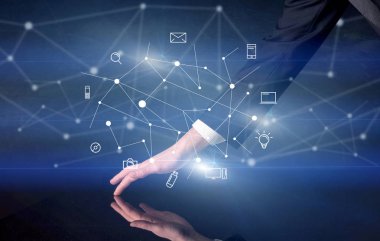 Etkileşimli tablo dokunmadan eller