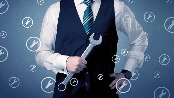 Businessman standing and thinking — Stock Photo, Image