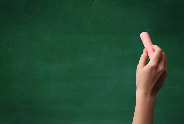 stock image Hand writing on clean blackboard