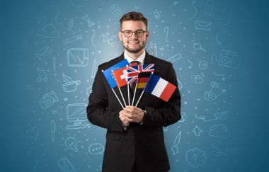 Ofis sembol kavramı ve bayrak bir çocuk