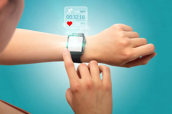 手 smartwatch. — 图库照片