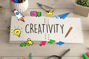 Yerdeki defter ve ofis aletleri