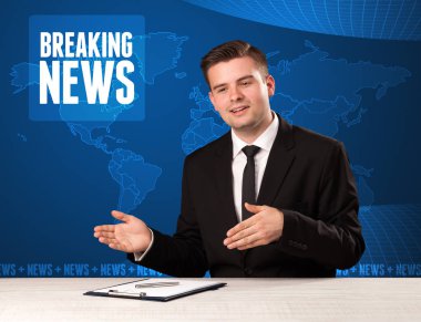 Önünde söylemek Haberler mavi mo ile televizyon sunucusu