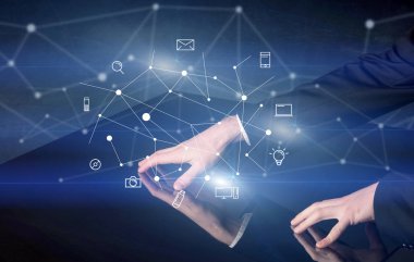 Etkileşimli tablo dokunmadan eller