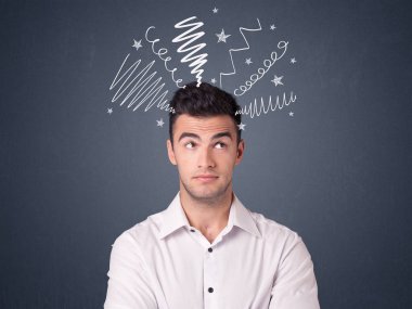 İşadamı karalamalar ile