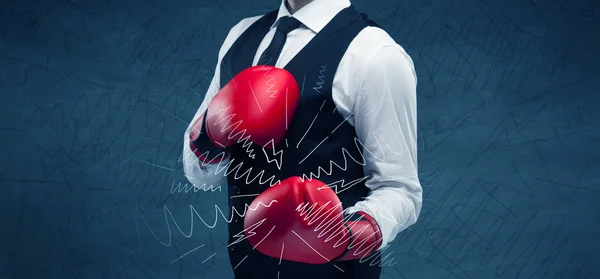 Power of business boxing — Stock Photo, Image